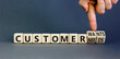 © Dzmitry - Customer wants and needs symbol. Concept words Customer wants or Customer needs on wooden cubes. Businessman hand. Beautiful grey background. Business customer wants or needs concept. Copy space.