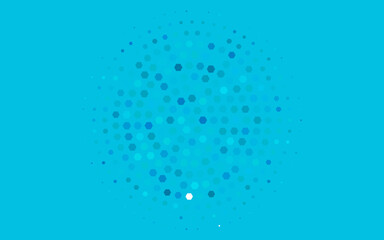 Light BLUE vector cover with set of hexagons.