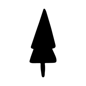 Vector Christmas tree outline icon.