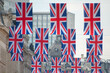 Union flags on Regent Street celebrating the Queen's Platninum Jubilee