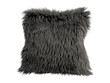 © 3dmitruk - Black fluffy square eco fur accent pillow. 3d render