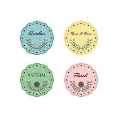 Sticker - natural garden badge set logo design