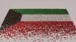 © RocknRoller Studios - A Crowd of People gathering to form the Flag of Kuwait. Kuwaiti Banner on White.