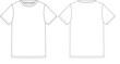 Blank White T-shirt Design Vector on Transparent Background Template, Front and Back View