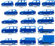 © prism - Car body types vector blue illustration 車種