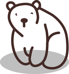 Wall Mural - Brown bear, illustration, vector on a white background.
