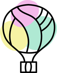 Sticker - Montgolfier hot air balloon, illustration, vector on a white background.