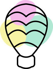 Sticker - Colorful hot air balloon, illustration, vector on a white background.