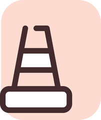 Sticker - Traffic cone, illustration, vector on a white background.