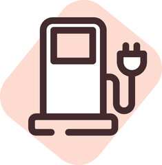 Poster - Car charger, illustration, vector on a white background.