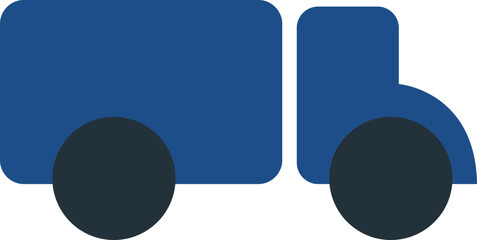 Sticker - Dark blue truck, illustration, vector on a white background.