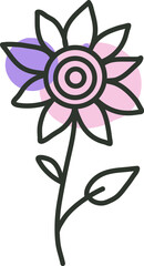 Sticker - Sunflower, illustration, vector on a white background.