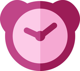 Sticker - Pink alarm clock, illustration, vector on a white background.