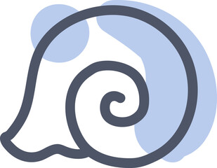 Wall Mural - Sea snail, illustration, vector on a white background.