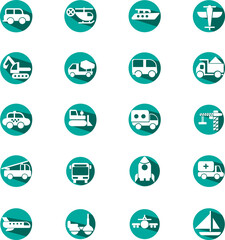 Canvas Print - Vehicals icon pack, illustration, vector on a white background.