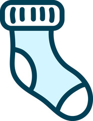 Poster - White winter sock, illustration, vector on a white background.