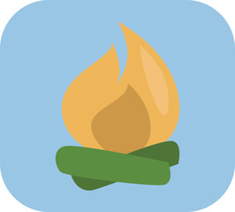 Sticker - Camping bonfire, illustration, vector on a white background.