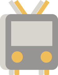 Sticker - City tram, illustration, vector on a white background.