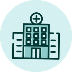 Wall Mural - Hospital building, illustration, vector on a white background.