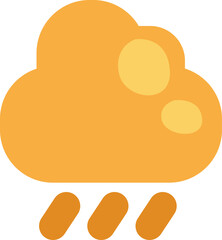 Poster - Yellow rain cloud, illustration, vector on a white background.