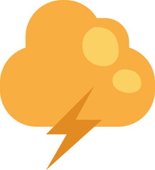 Sticker - Yellow thunder cloud, illustration, vector on a white background.