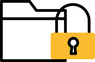 Sticker - Network security lock, illustration, vector on a white background.