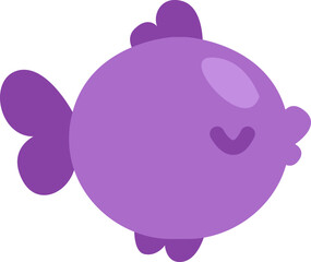 Sticker - Wild purple fish, illustration, vector on a white background.