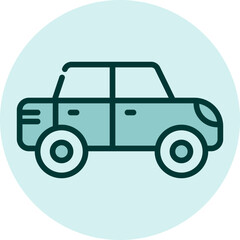 Sticker - Old car, illustration, vector on a white background.