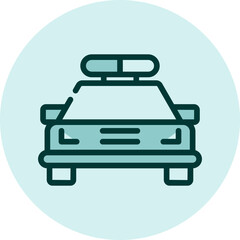 Sticker - Police car, illustration, vector on a white background.