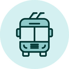 Sticker - City Trolebus, illustration, vector on a white background.