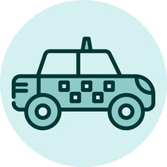 Sticker - Taxi car, illustration, vector on a white background.