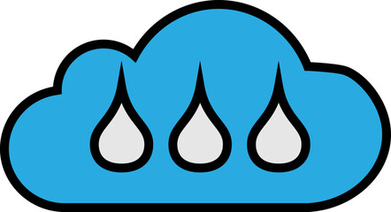 Rain cloud, illustration, vector on a white background.