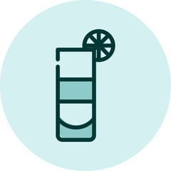 Sticker - Shot glass, illustration, vector on a white background.