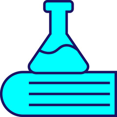 Sticker - Chemistry subject, illustration, vector on a white background.