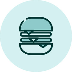 Wall Mural - Fried burger, illustration, vector on a white background.