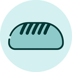 Poster - Loaf of bread, illustration, vector on a white background.