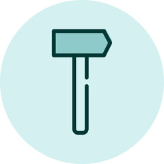 Poster - Hammer tool, illustration, vector on a white background.