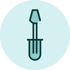 Sticker - Screwdriver tool, illustration, vector on a white background.