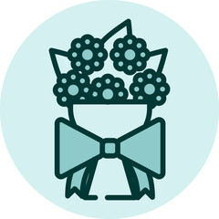 Sticker - Flower shop, illustration, vector on a white background.