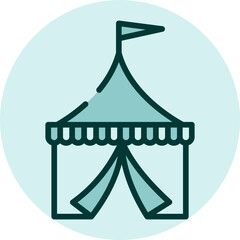 Sticker - Circus tent, illustration, vector on a white background.