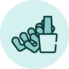 Sticker - Nail design service, illustration, vector on a white background.