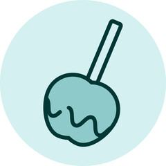 Sticker - Sweet apple, illustration, vector on a white background.