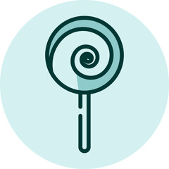 Sticker - Sweet lolipop, illustration, vector on a white background.