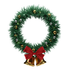 3d christmas wreath isolated on white background. christmas wreath 3d illustration