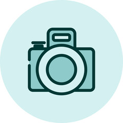 Sticker - Wedding camera, illustration, vector on a white background.