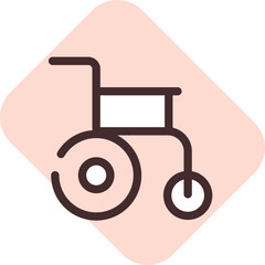 Sticker - Disability wheelchair, illustration, vector on a white background.