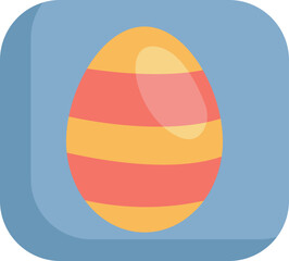 Wall Mural - Yellow and red easter egg, illustration, vector on a white background.