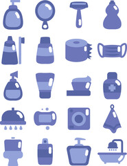 Sticker - Hygiene and cleaning products, illustration, vector on a white background.