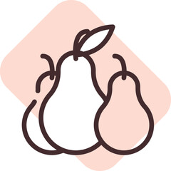 Sticker - Restaurant pear, illustration, vector on a white background.