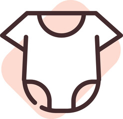 Sticker - Baby clothes, illustration, vector on a white background.